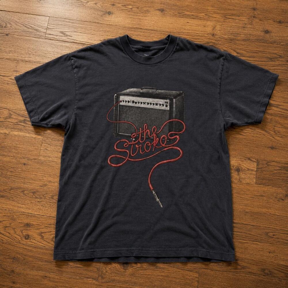 The Strokes Guitar Amp Vintage 2000s Indie Rock Graphic T-Shirt